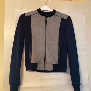 SAM EDELMAN BLACK/HOUNDSTOOTH BOMER JACKET